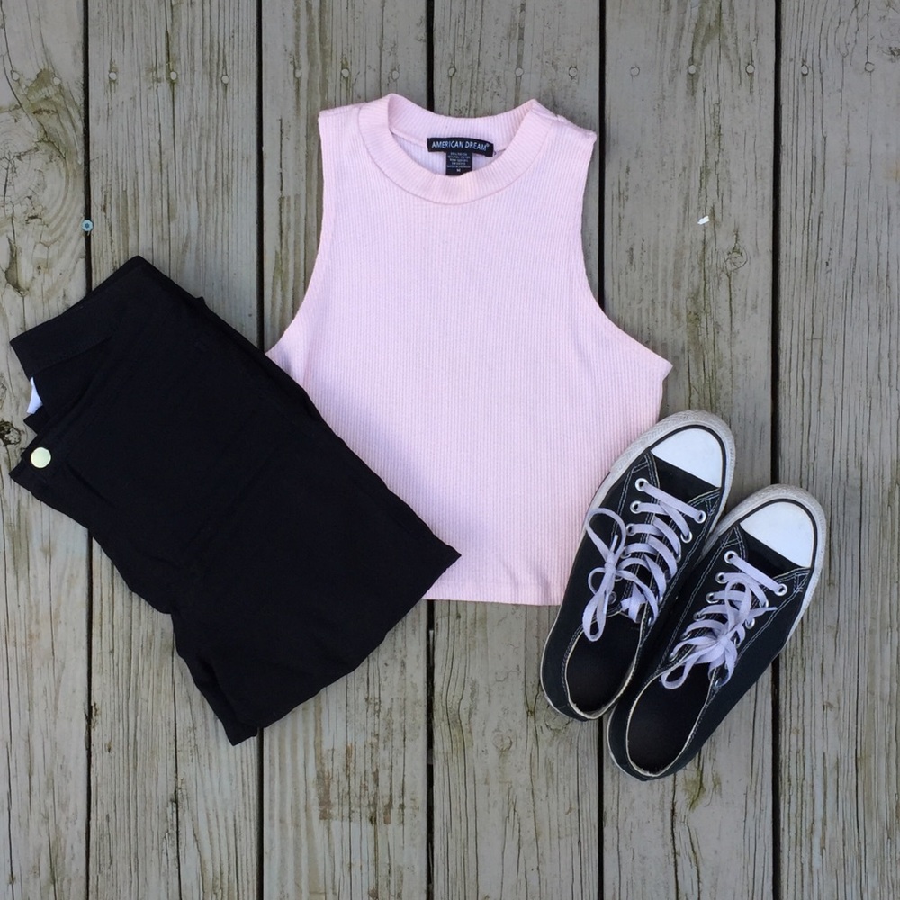 Sleeveless Pink Crop Top